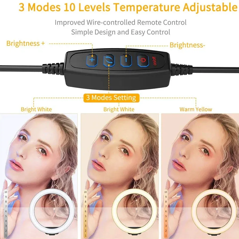 10inch LED Selfie Ring Lights Photo Lamp Ringlight with Phone Stand Photography Lamp for Tiktok Video