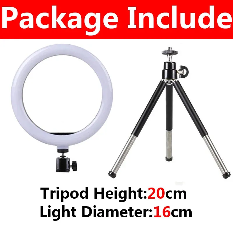 10inch LED Selfie Ring Lights Photo Lamp Ringlight with Phone Stand Photography Lamp for Tiktok Video