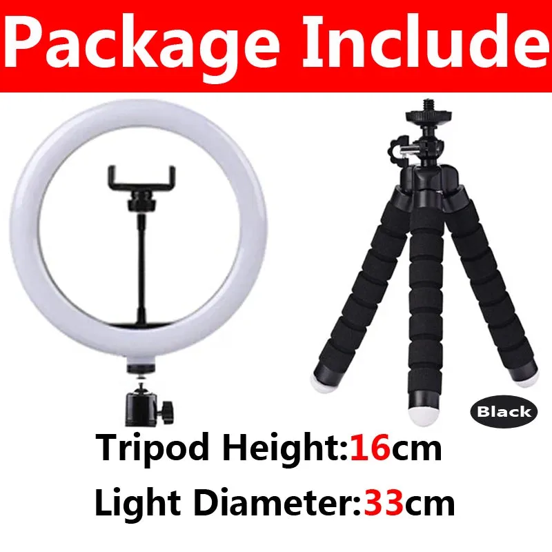 10inch LED Selfie Ring Lights Photo Lamp Ringlight with Phone Stand Photography Lamp for Tiktok Video