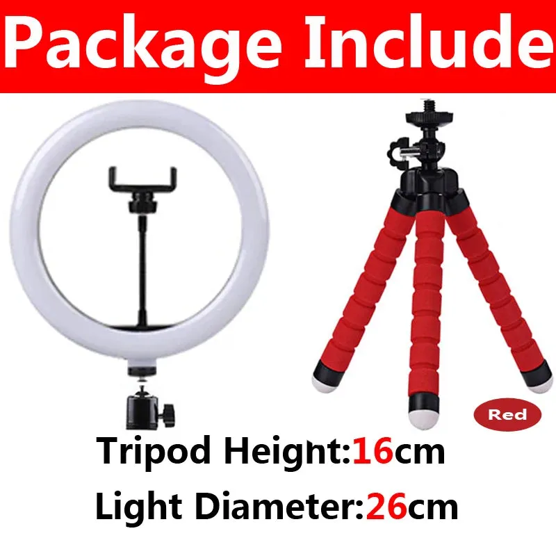 10inch LED Selfie Ring Lights Photo Lamp Ringlight with Phone Stand Photography Lamp for Tiktok Video