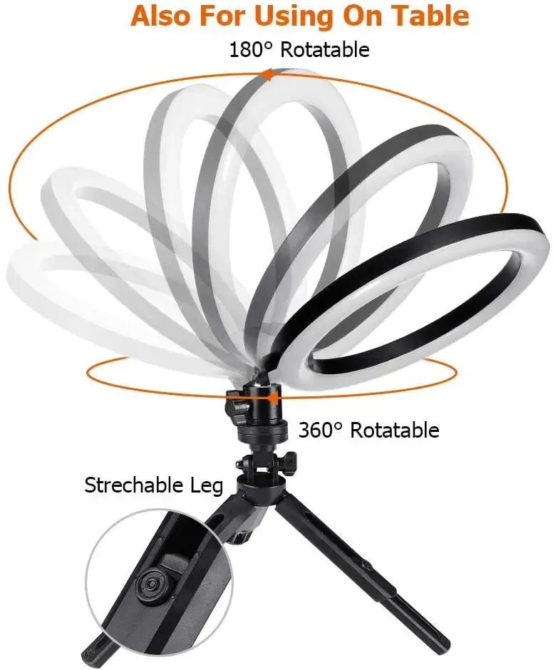 10inch LED Selfie Ring Lights Photo Lamp Ringlight with Phone Stand Photography Lamp for Tiktok Video