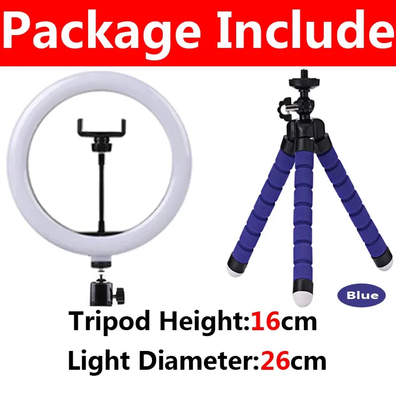 10inch LED Selfie Ring Lights Photo Lamp Ringlight with Phone Stand Photography Lamp for Tiktok Video