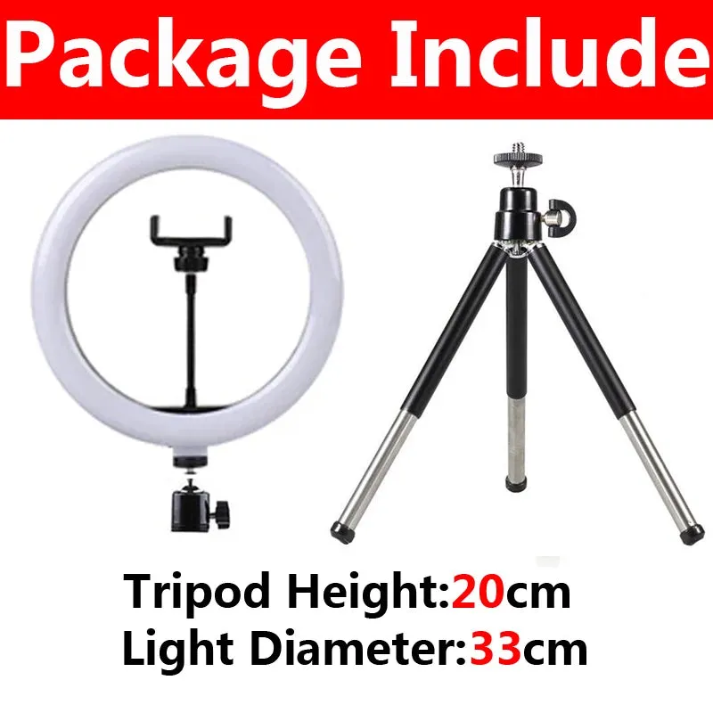 10inch LED Selfie Ring Lights Photo Lamp Ringlight with Phone Stand Photography Lamp for Tiktok Video