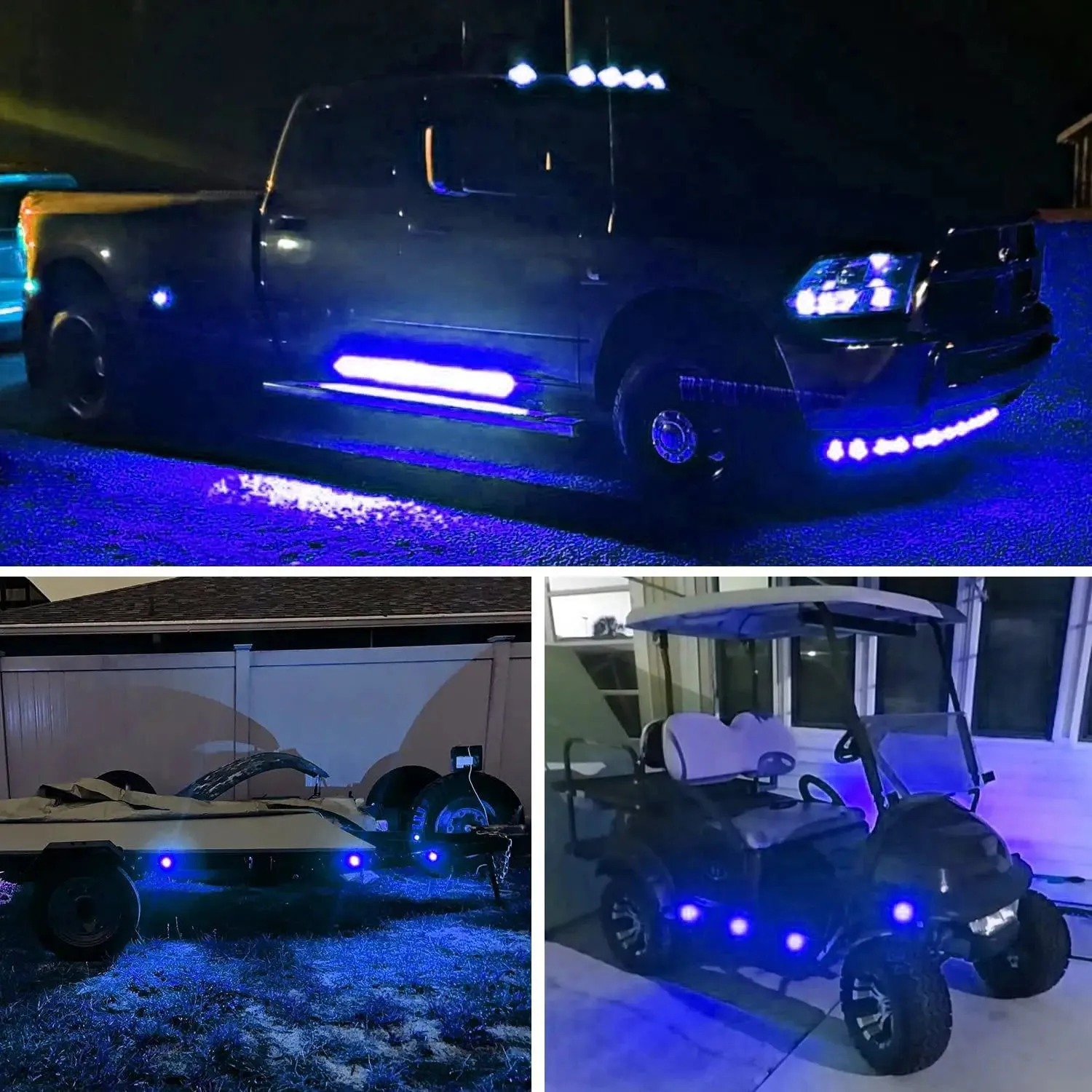 3/4 inch Blue Round LED Marker Lights (10 Pcs)