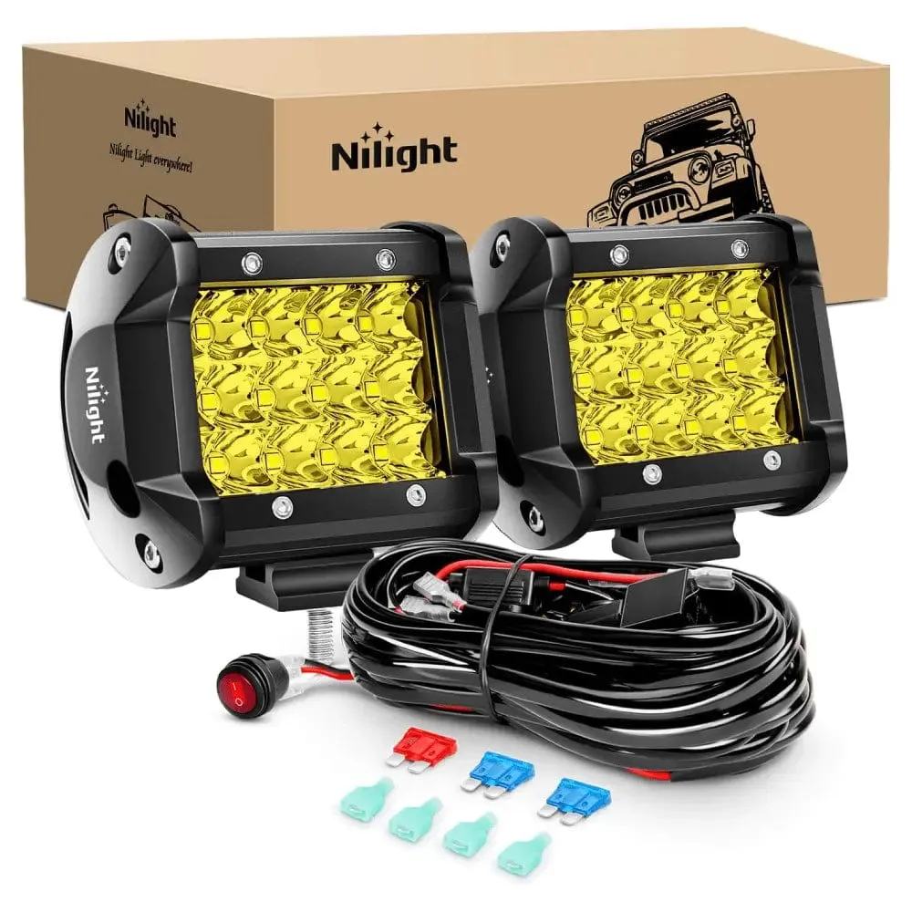 4 Inch 36W 3600LM Amber Triple Row Spot Led Pods (Pair) | 16AWG Wire 3Pin Switch