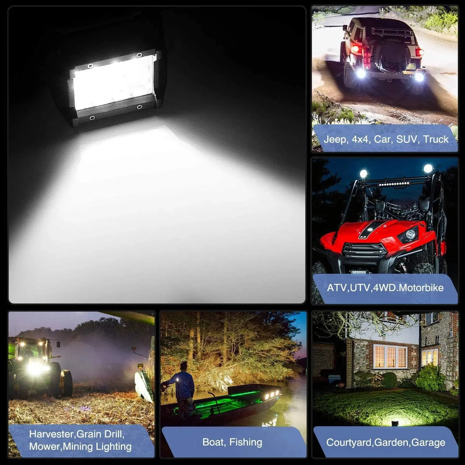 4 Inch 36W 3600LM Triple Row Spot Led Pods (Pair)
