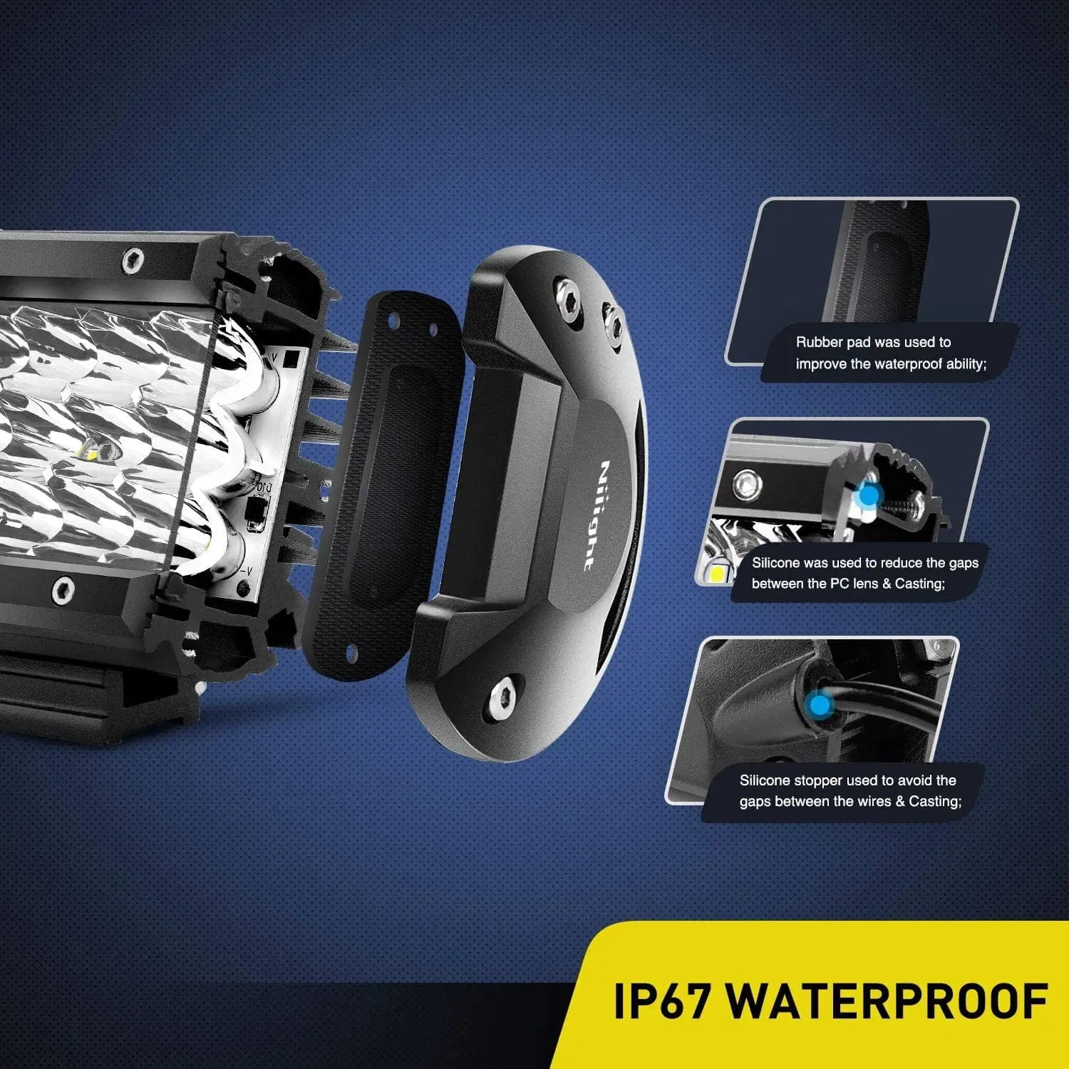 4 Inch 36W 3600LM Triple Row Spot Led Pods (Pair)