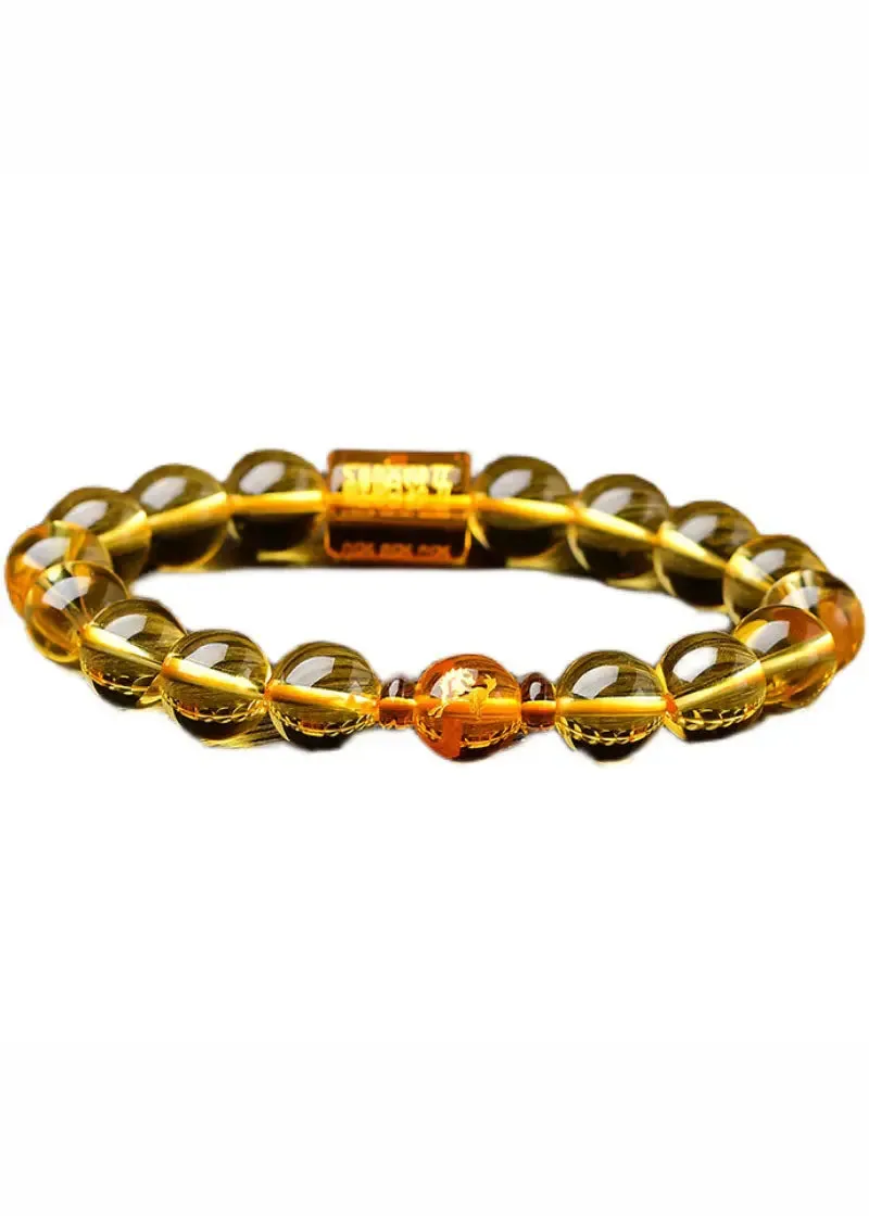Art Yellow Crystal Buddha Beads Bracelet ML0262