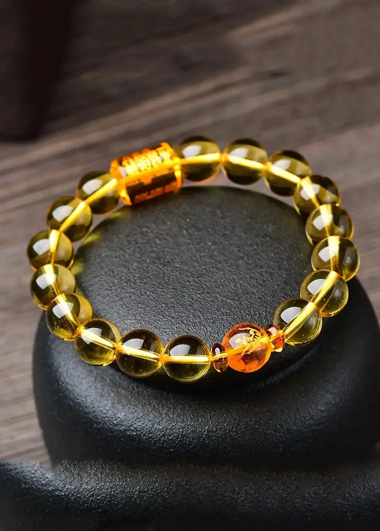 Art Yellow Crystal Buddha Beads Bracelet ML0262