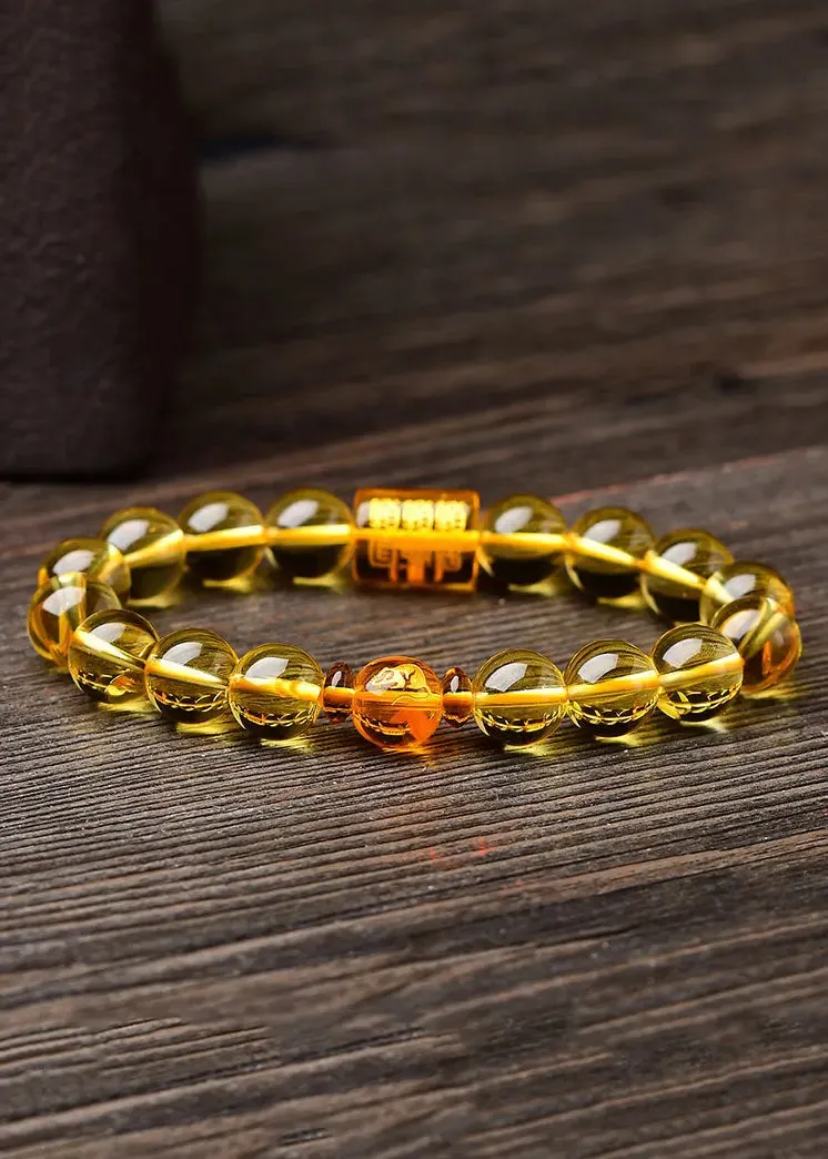 Art Yellow Crystal Buddha Beads Bracelet ML0262