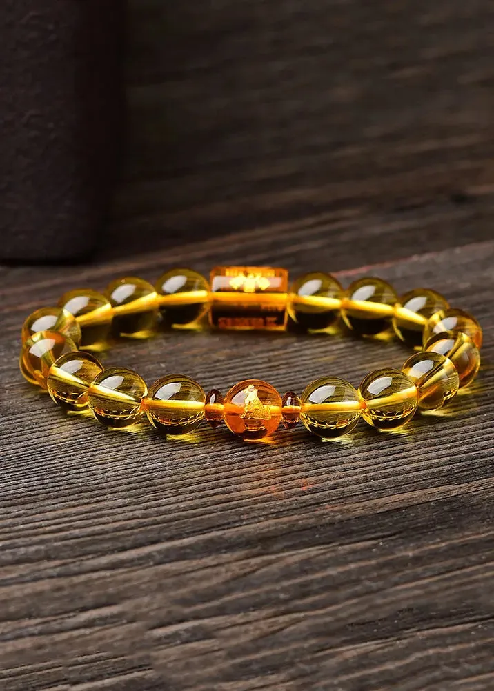 Art Yellow Crystal Buddha Beads Bracelet ML0262