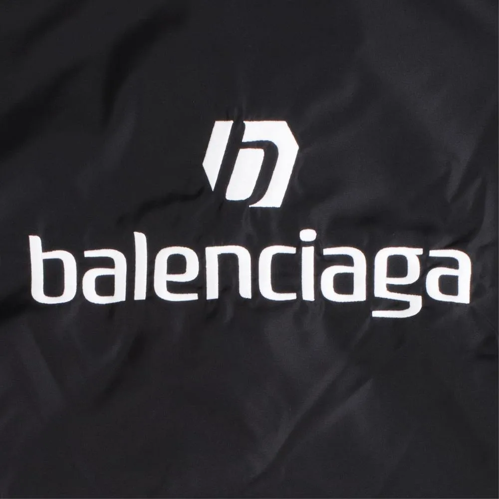 Balenciaga Women's Logo Nylon Rain Jacket Black