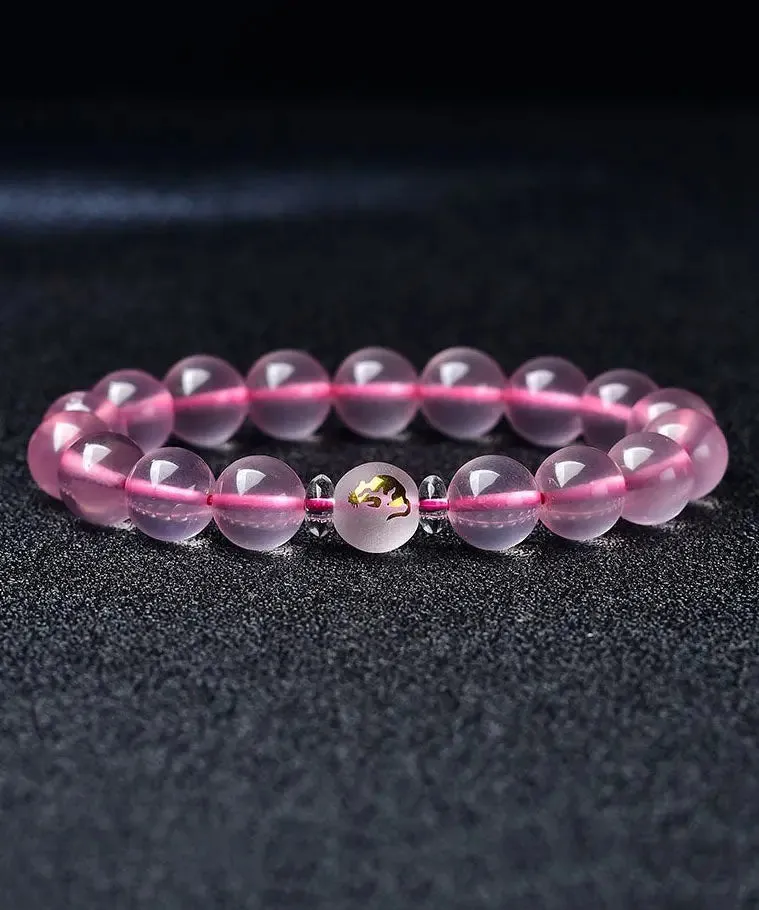 Beautiful Pink Crystal The Twelve Chinese Zodiac Signs Bracelet ML1343