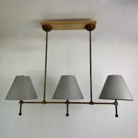 Billiard Ceiling Light, Triple Shade, Gray,