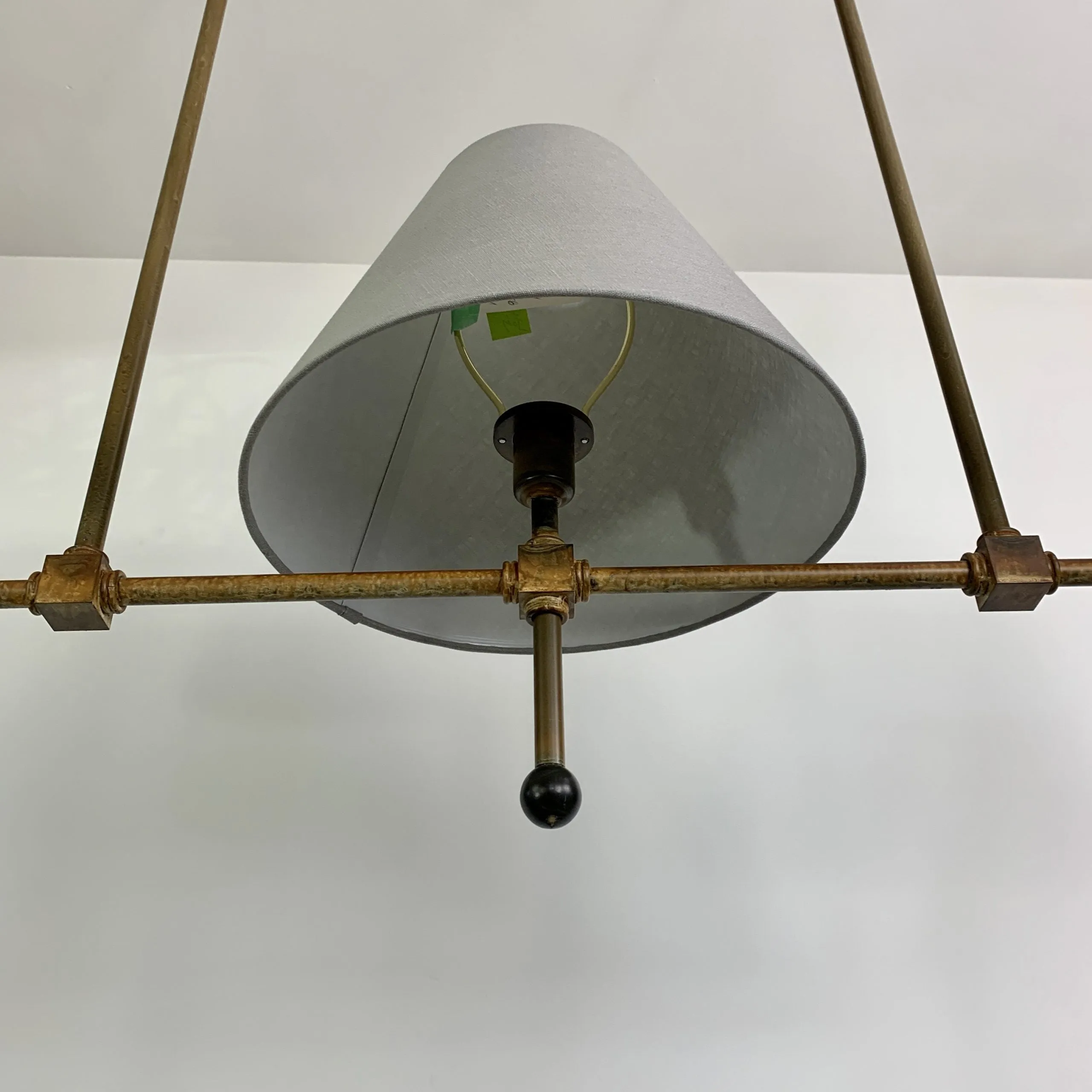 Billiard Ceiling Light, Triple Shade, Gray,