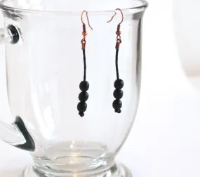 Black Rain Forest Seed Drop Earrings - Natural Artist