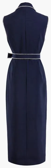 Crystal-Embellished Midi Vest-Dress