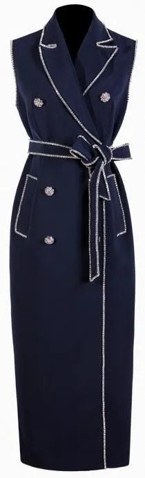 Crystal-Embellished Midi Vest-Dress