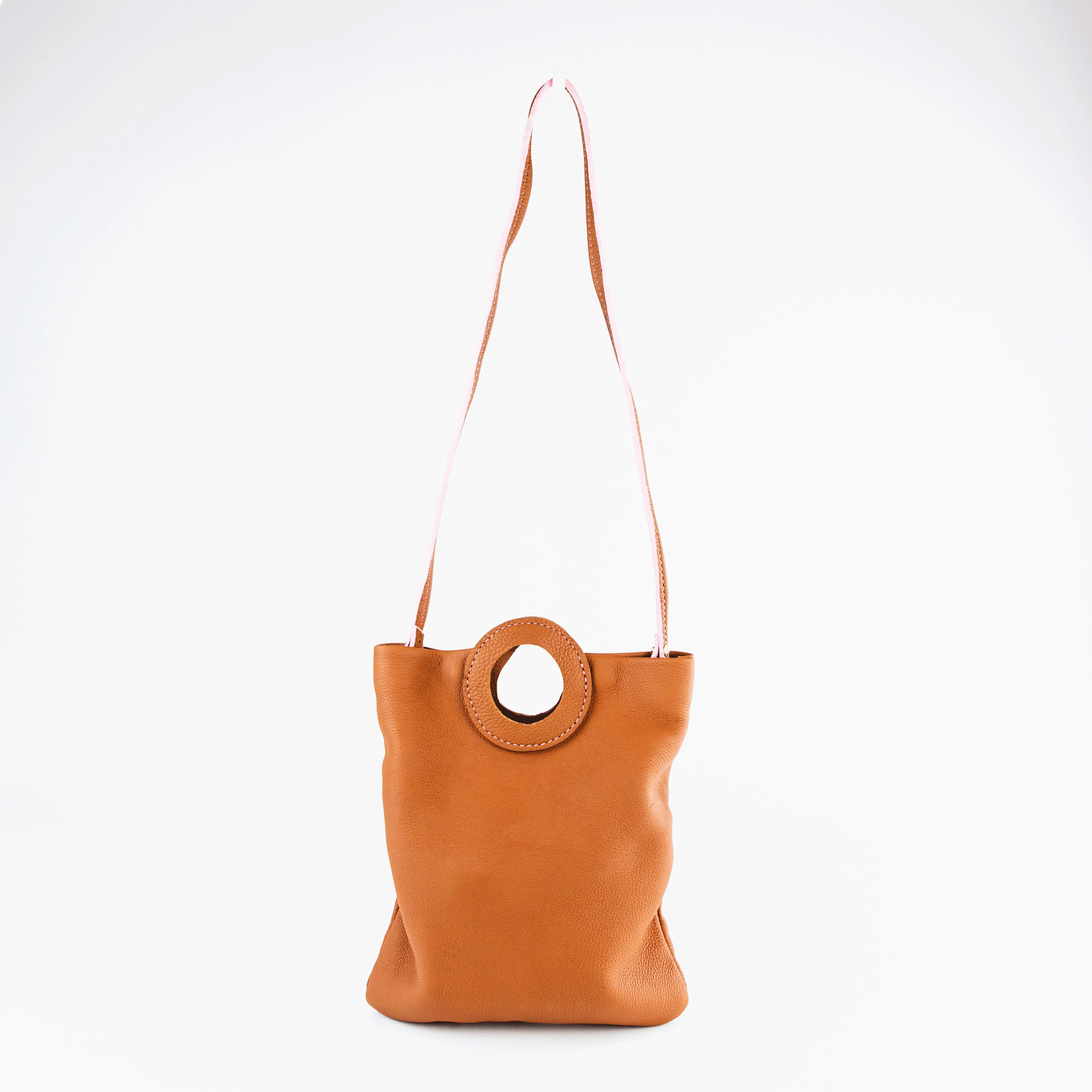 Daphne Foldover Clutch - Pebbled Caramel
