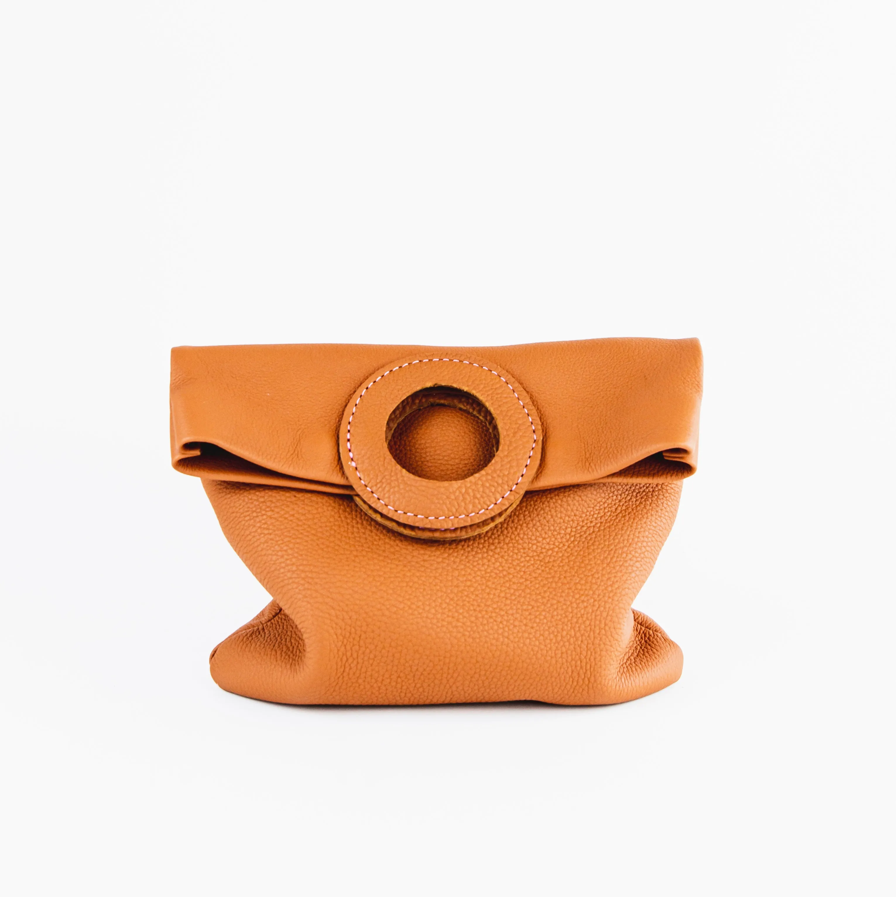 Daphne Foldover Clutch - Pebbled Caramel