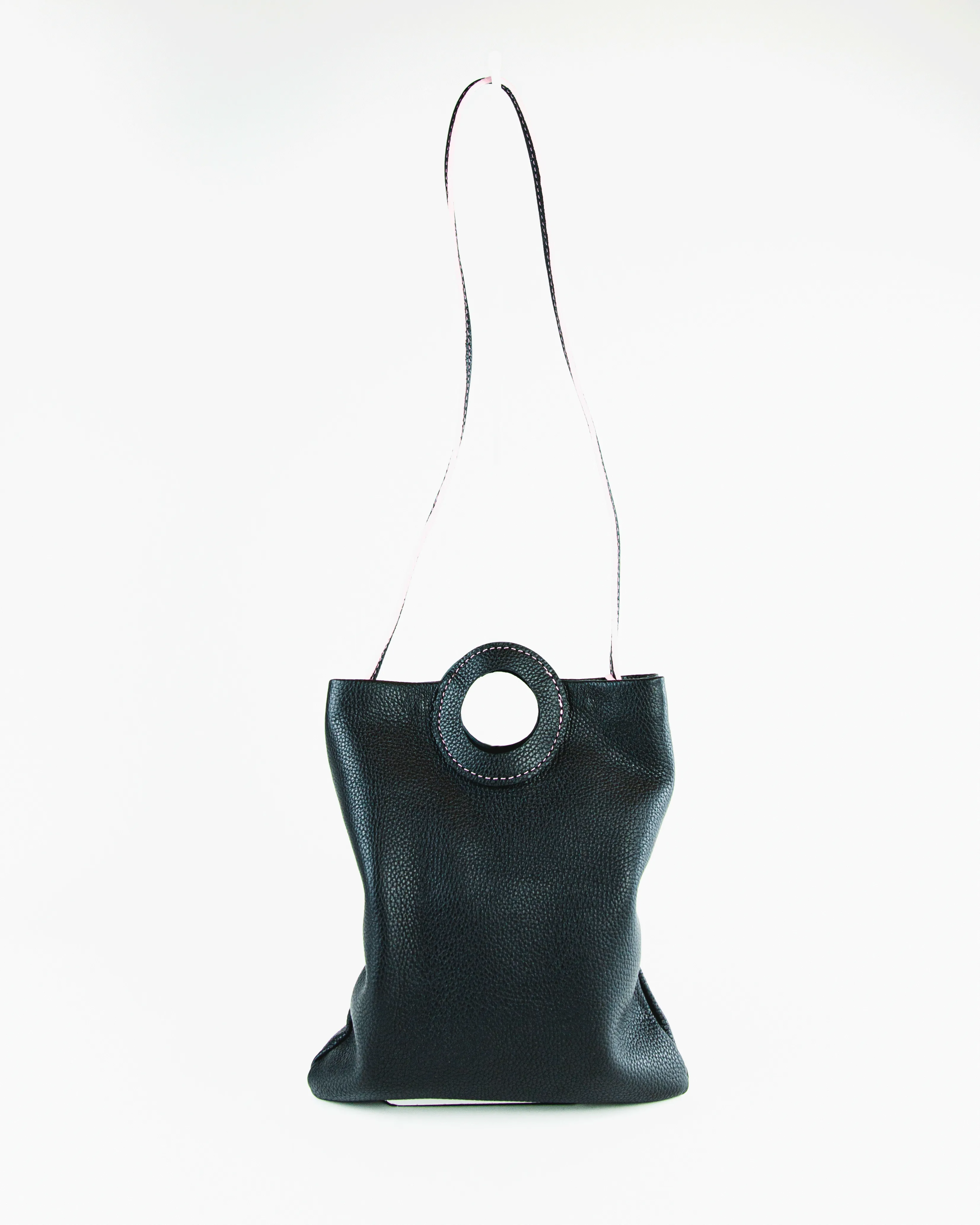 Daphne Foldover Clutch - Pebbled Licorice
