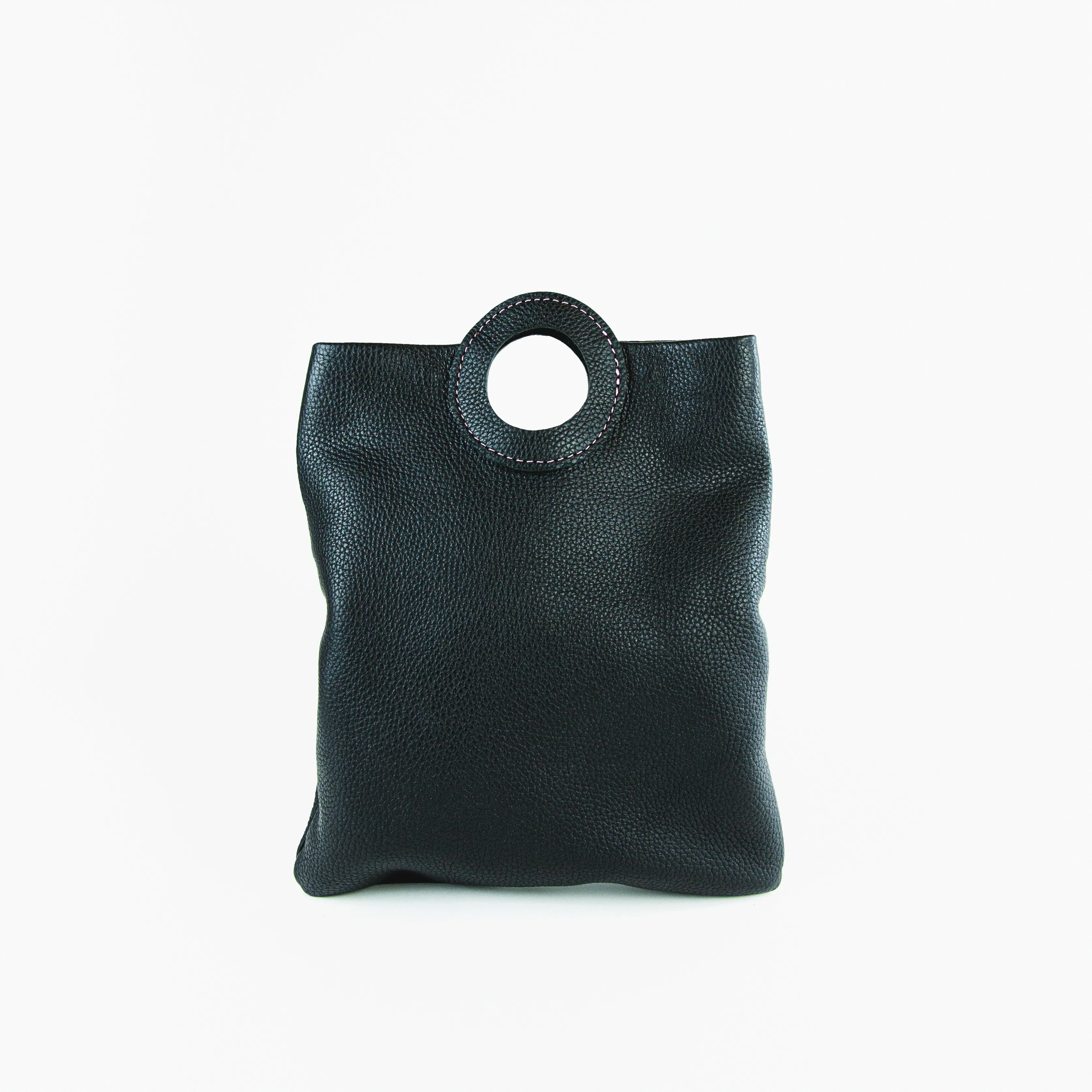 Daphne Foldover Clutch - Pebbled Licorice