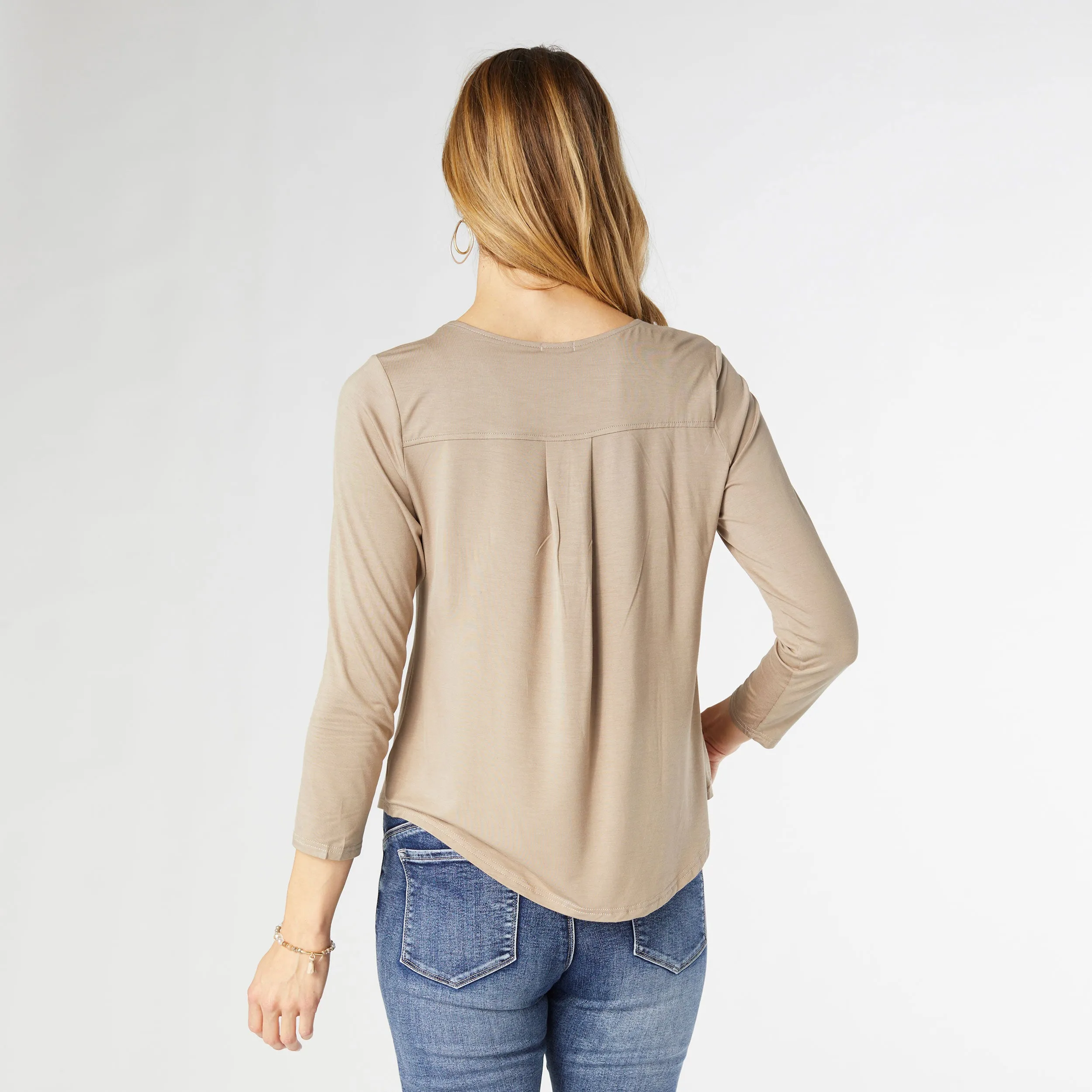 Erin Long Sleeve Tee - Taupe
