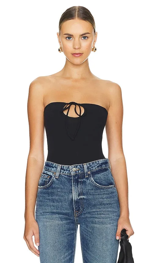 fleur du mal x REVOLVE Convertible Front Tie Bodysuit in Black