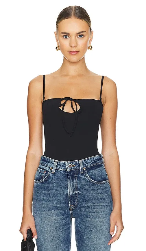 fleur du mal x REVOLVE Convertible Front Tie Bodysuit in Black