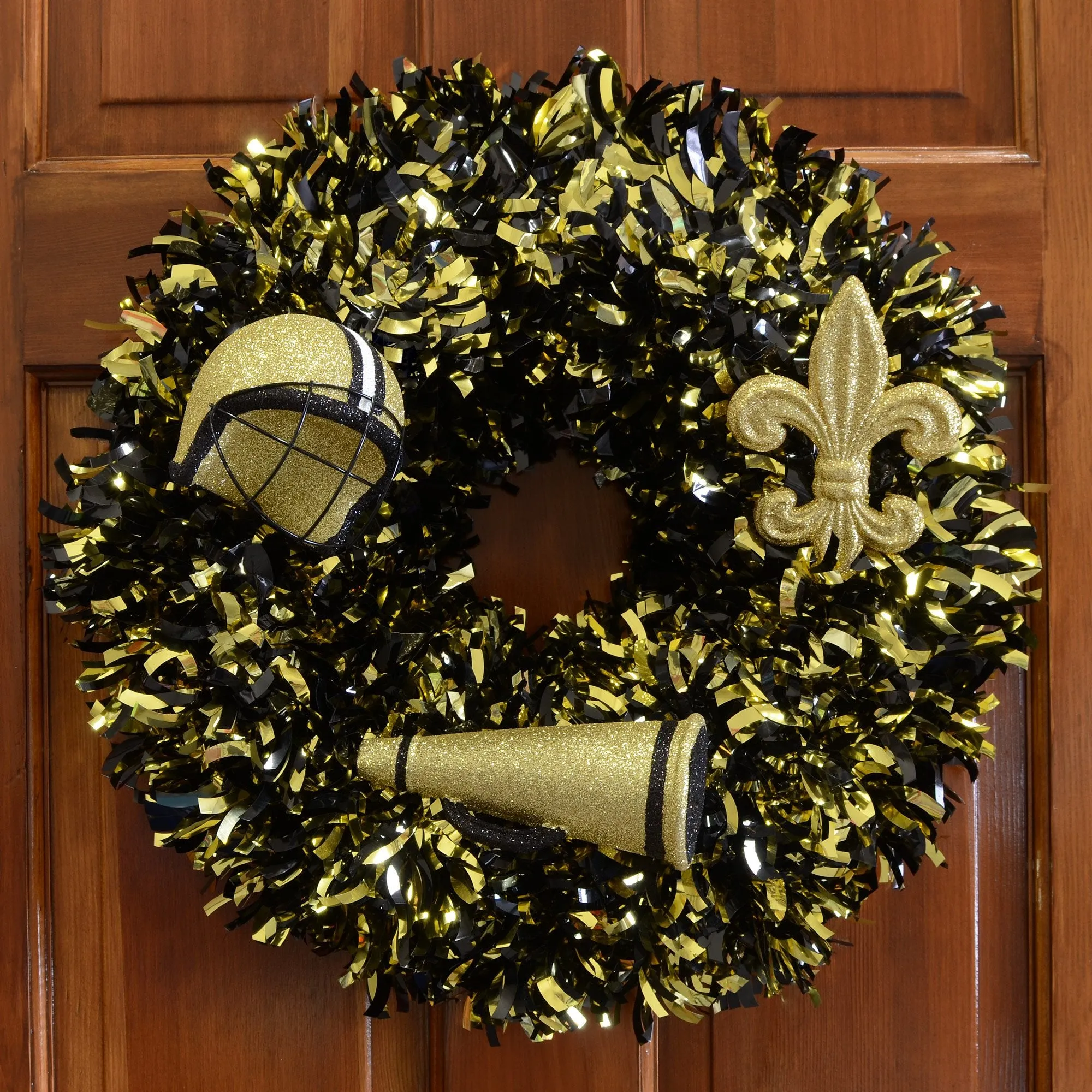 Gold Glitter Fleur De Lis Pick: 6"