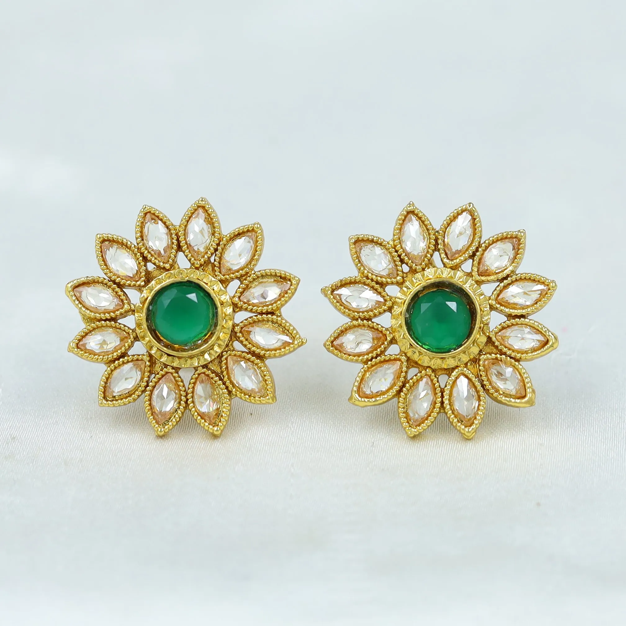 Green Gold Look Earring 19112-6294