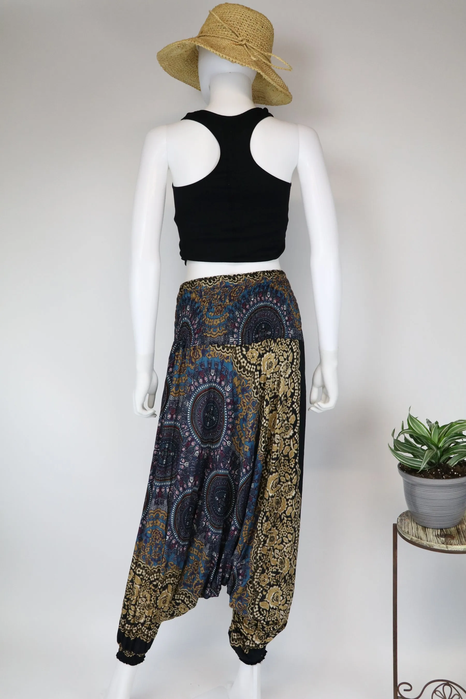 Harem Pants Mandala Baggy Yoga Pants Drop Crotch Bohemian Gypsy Comfy Loungewear Jumpsuits Rompers Festival