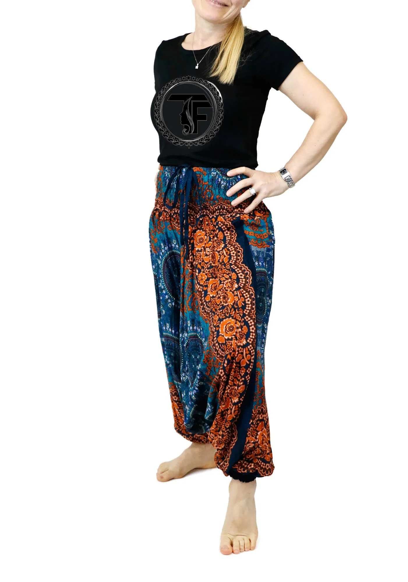 Harem Pants Mandala Baggy Yoga Pants Drop Crotch Bohemian Gypsy Comfy Loungewear Jumpsuits Rompers Festival