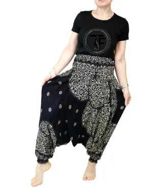 Harem Pants Mandala Women Hippie Yoga Pants Comfy Loungewear Gypsy Boho Loose Baggy Festival Drop Crotch Jumpsuits Rompers