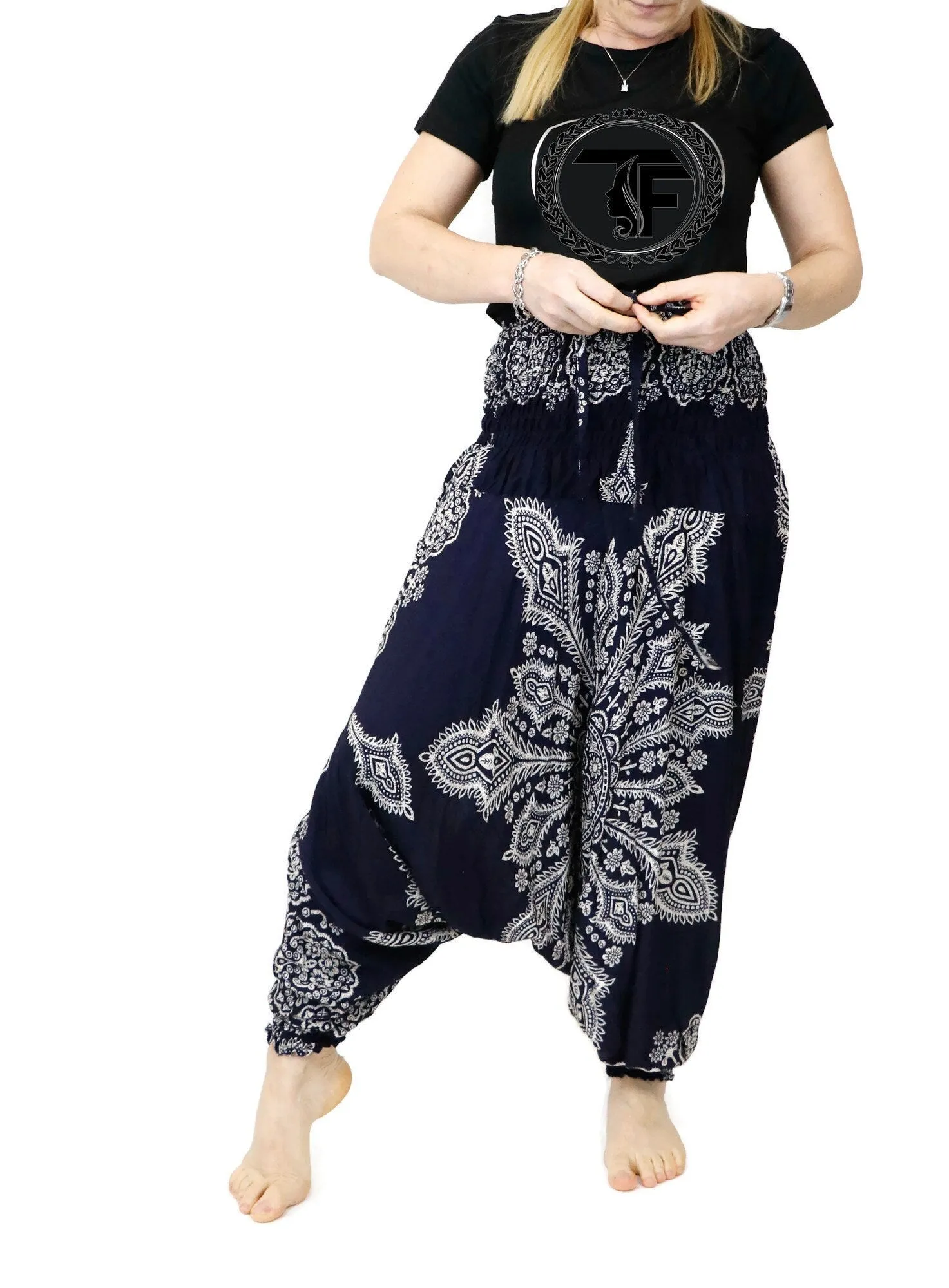 Mandala Paisley Harem Pants Women Hippie Hippy Yoga Pants Comfy Gypsy Boho Jumpsuits Aladdin Loose Clothing Baggy Pants Festival