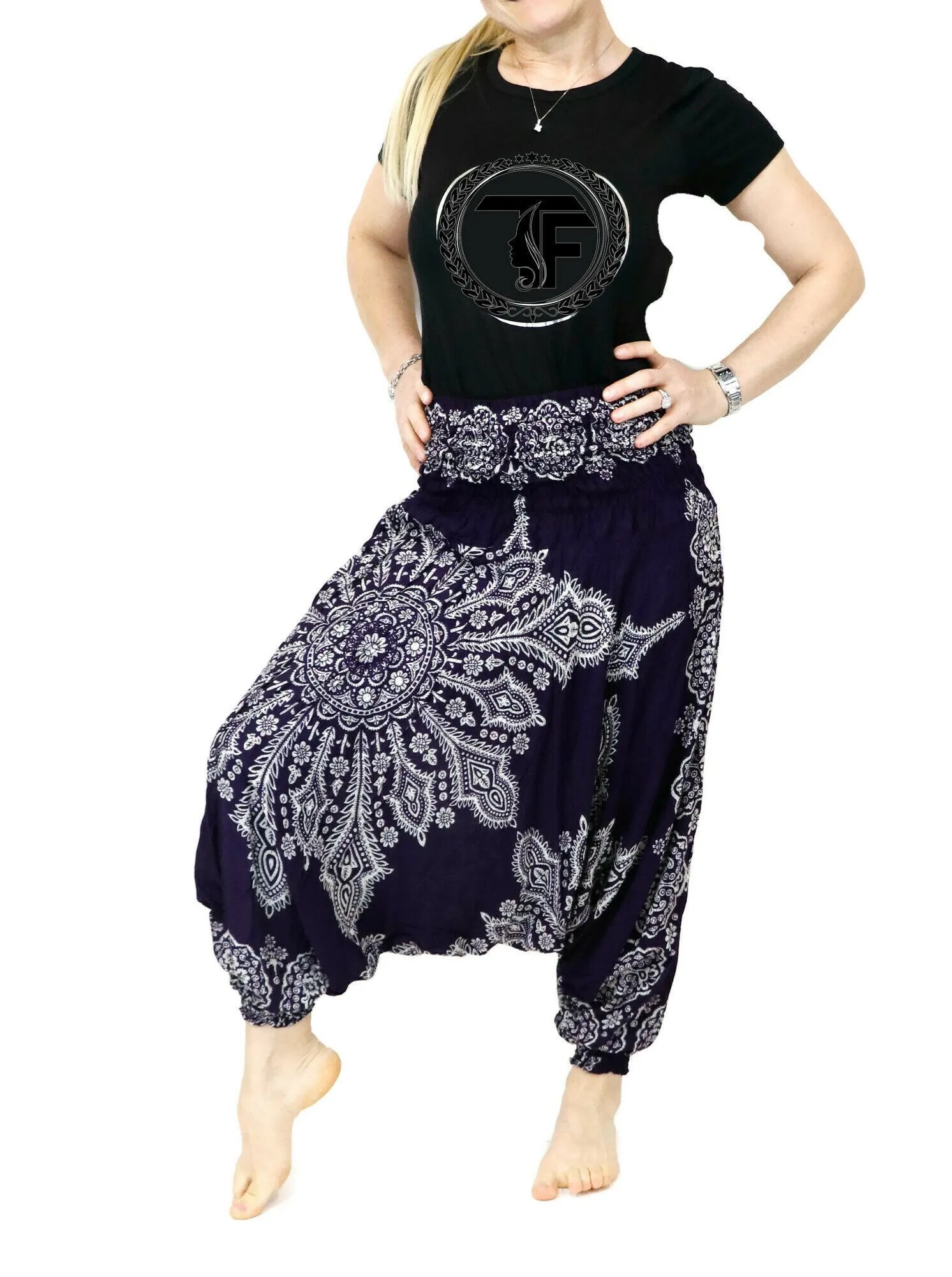 Mandala Paisley Harem Pants Women Hippie Hippy Yoga Pants Comfy Gypsy Boho Jumpsuits Aladdin Loose Clothing Baggy Pants Festival