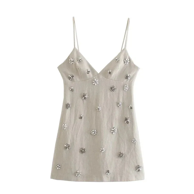 Sparkling Crystal Strap Dress - Cocktail Ready