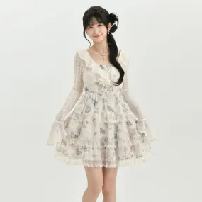 Sweet Girly Style Lace Patchwork Suspender Dress