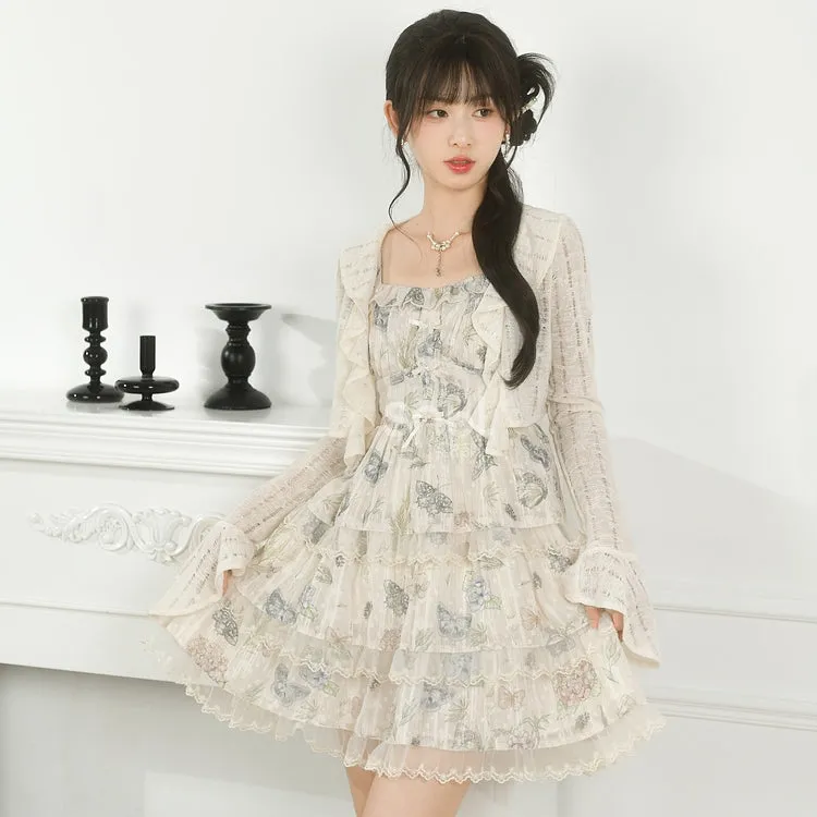 Sweet Girly Style Lace Patchwork Suspender Dress