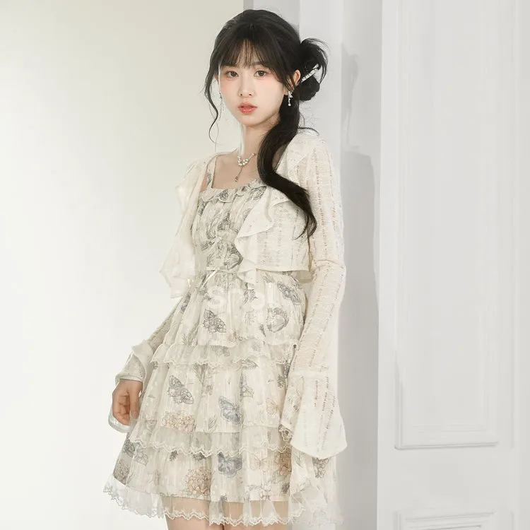 Sweet Girly Style Lace Patchwork Suspender Dress