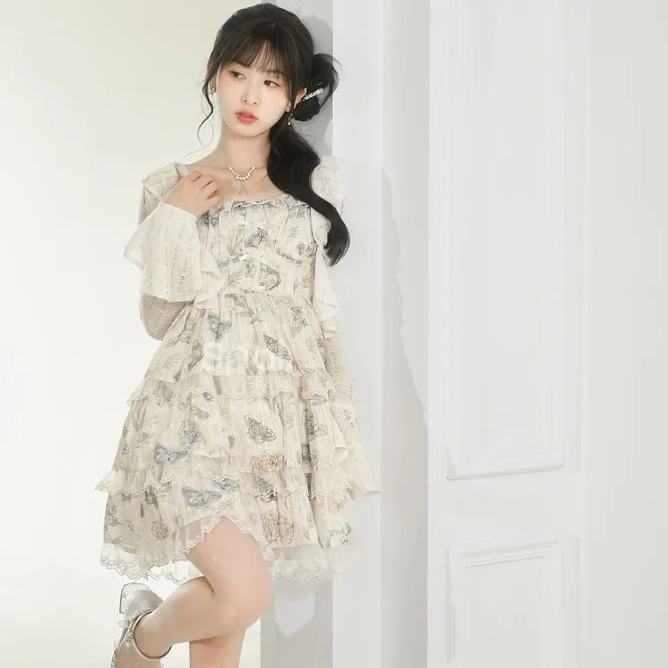 Sweet Girly Style Lace Patchwork Suspender Dress