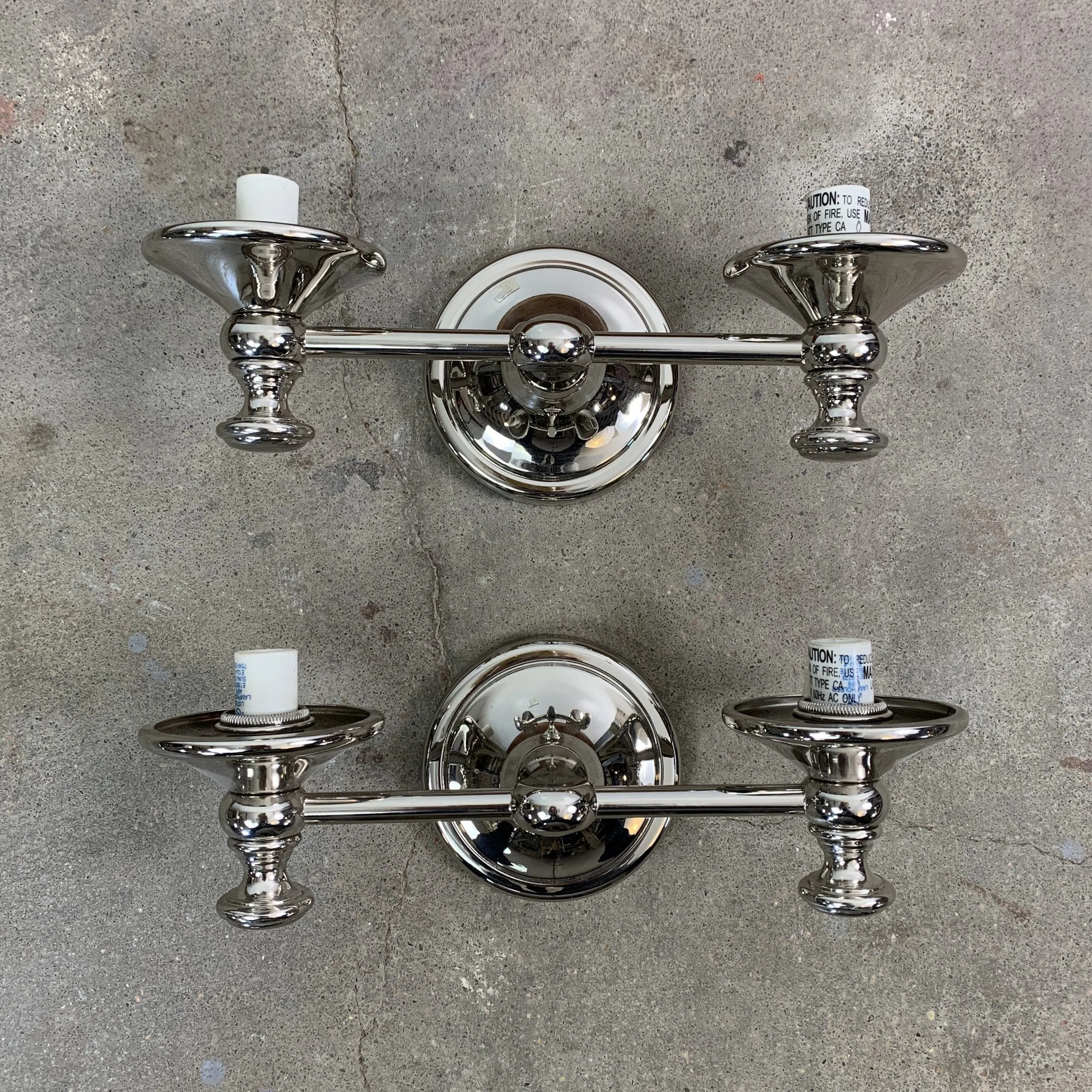 Wall Light, Two Candle Light, Nickel