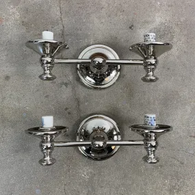 Wall Light, Two Candle Light, Nickel