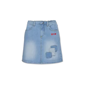 Wander   Wonder Patchwork Denim Skirt