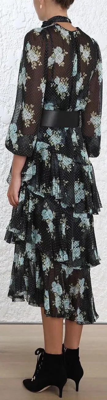 'Whitewave' Tiered Dress