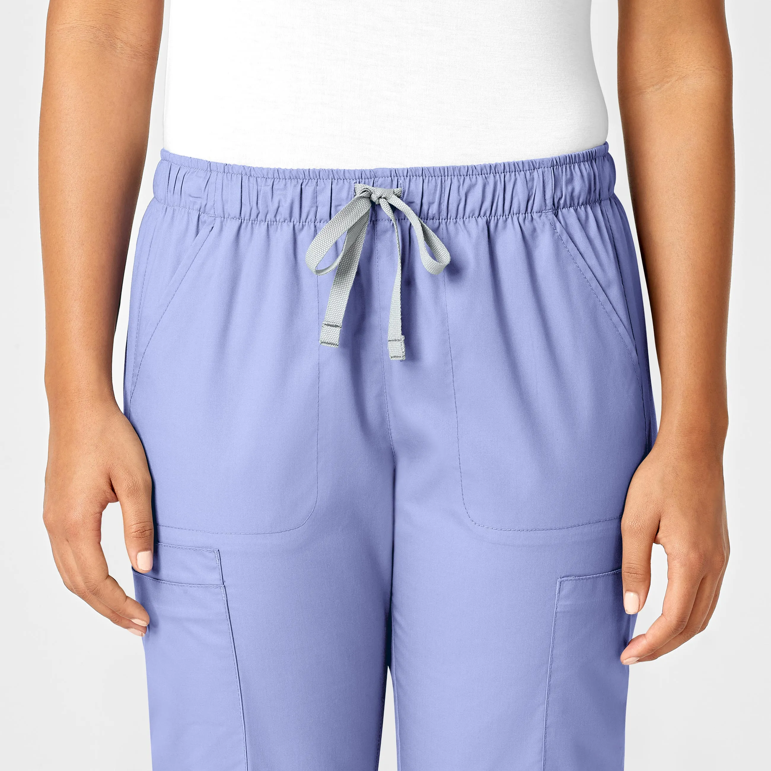 WonderWORK Women's Convertible Slim Leg Scrub Pant - Ceil Blue
