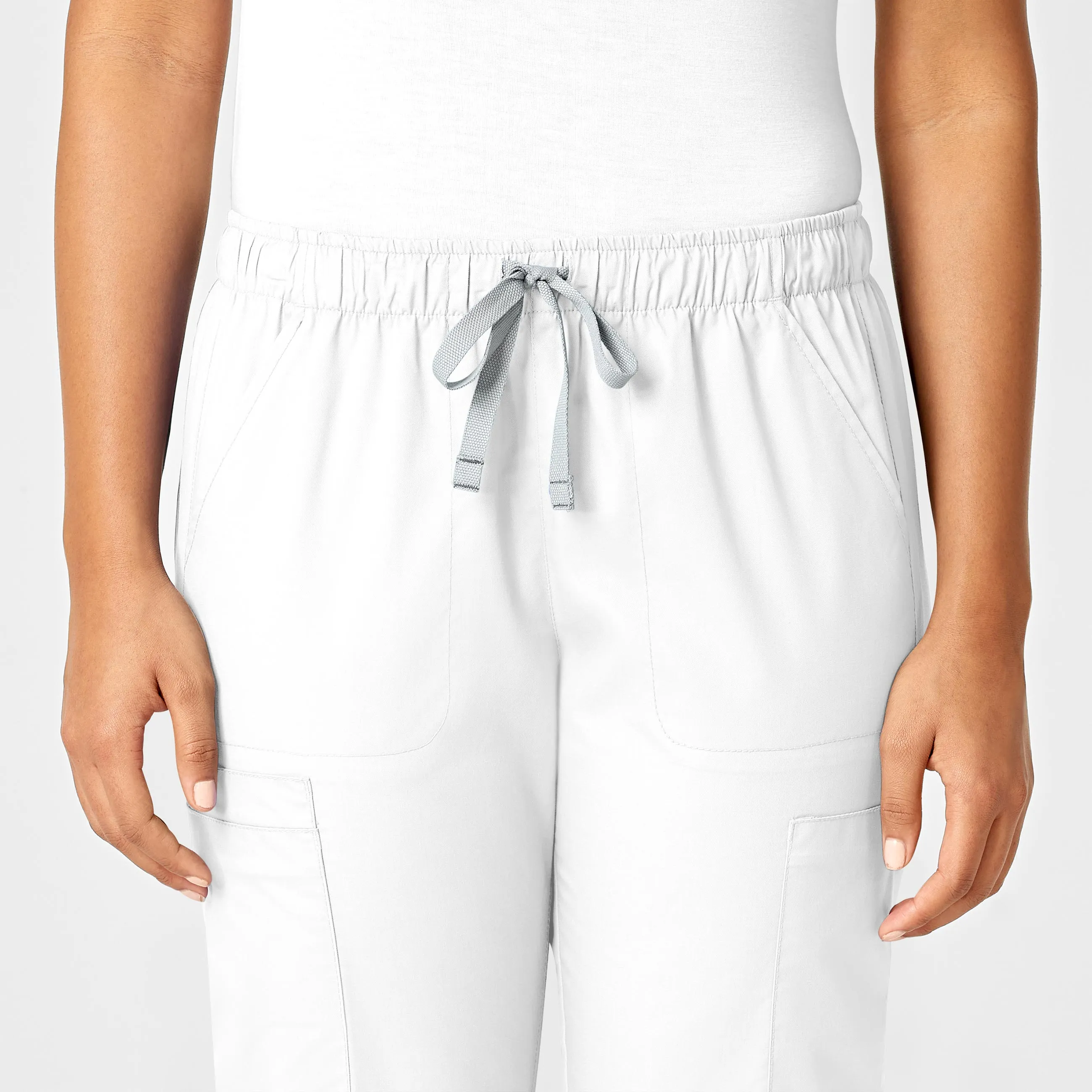WonderWORK Women's Convertible Slim Leg Scrub Pant - White