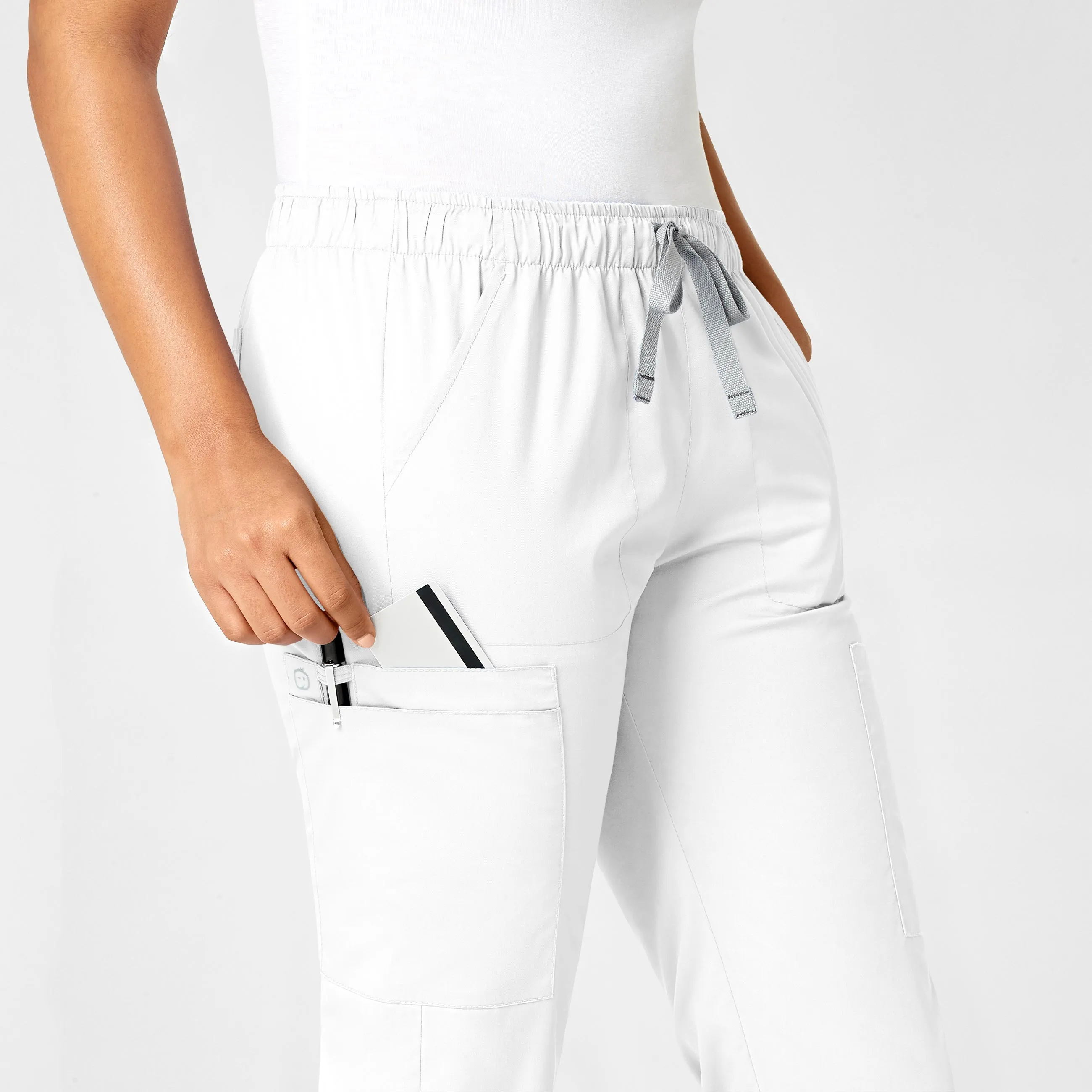 WonderWORK Women's Convertible Slim Leg Scrub Pant - White