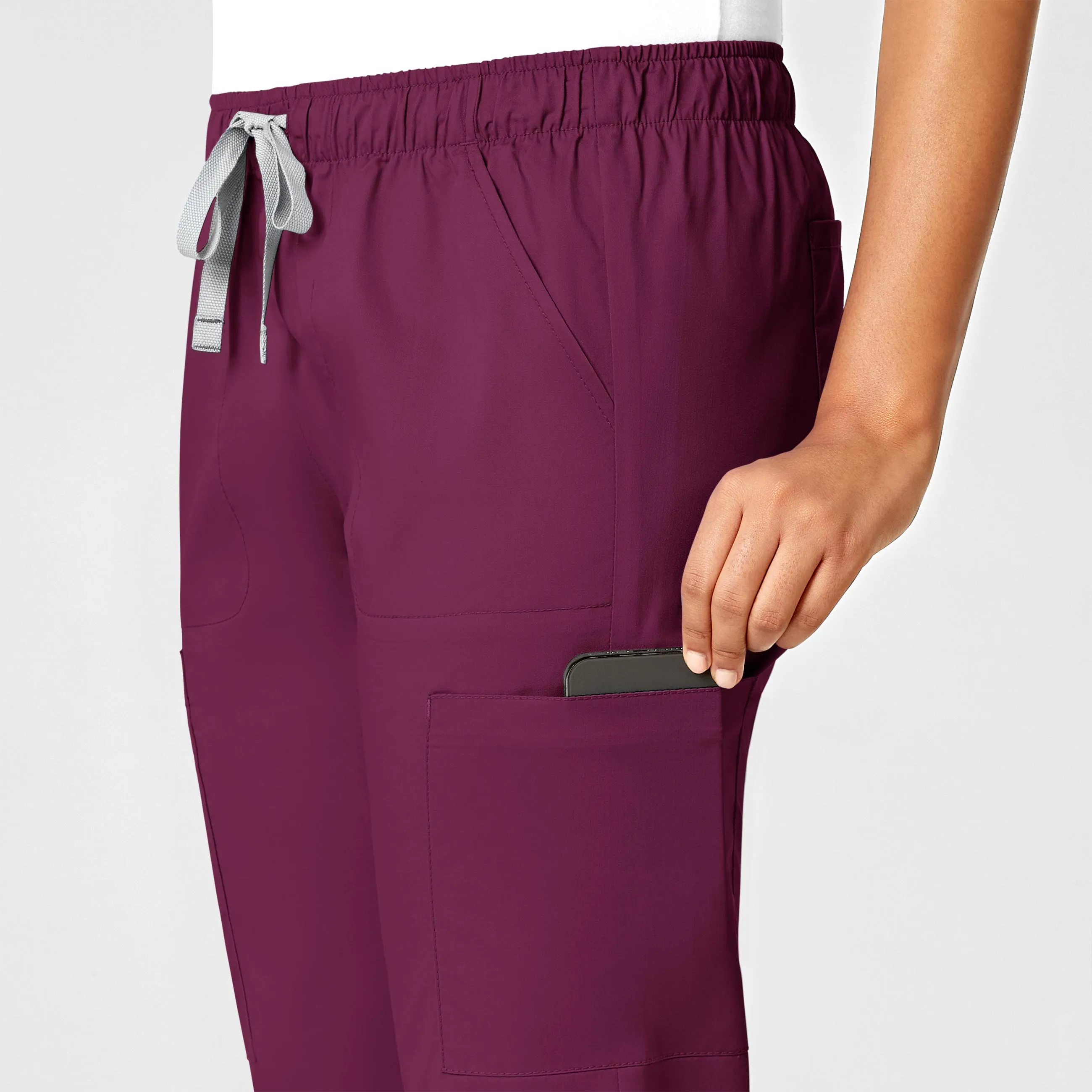 WonderWORK Women's Convertible Slim Leg Scrub Pant - Wine