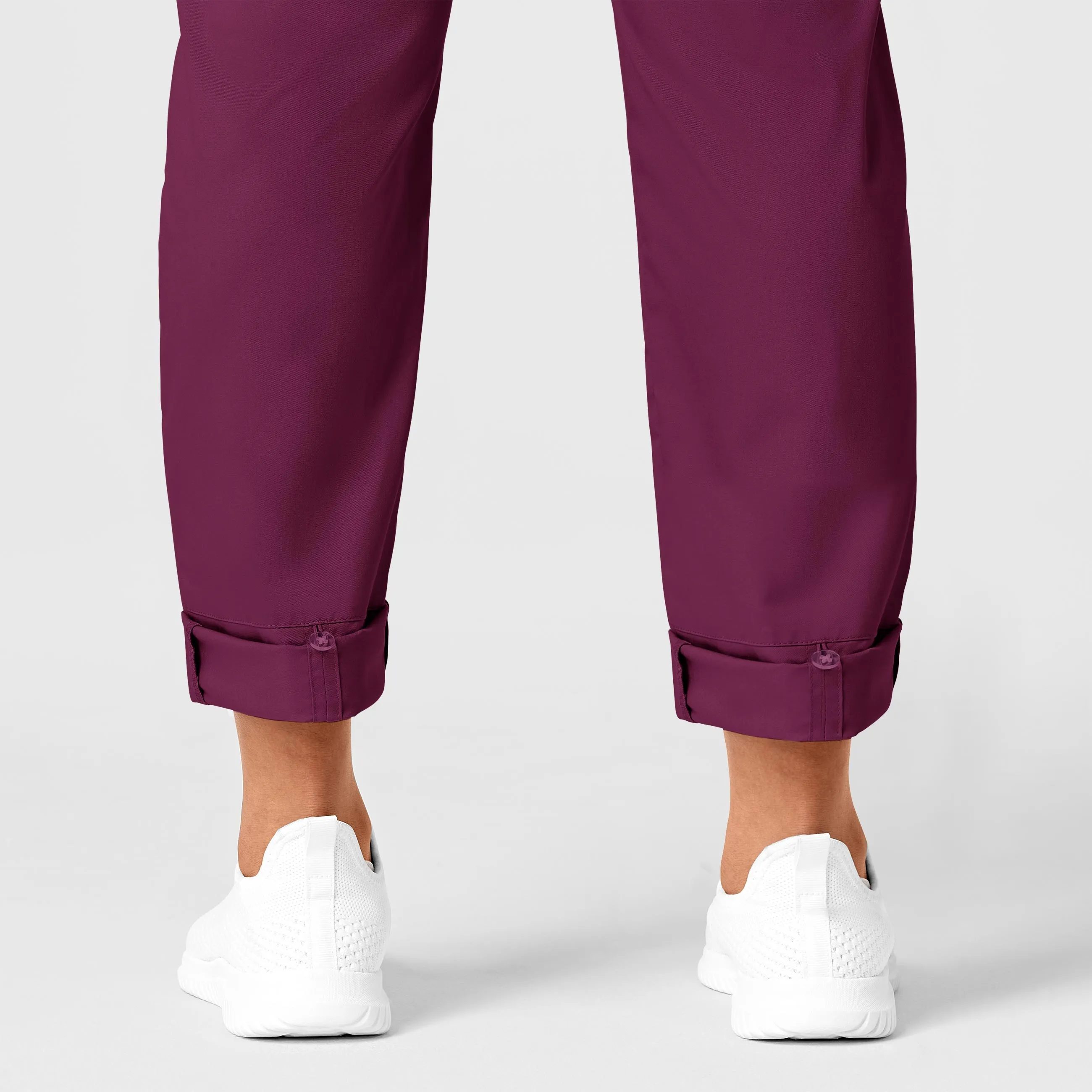 WonderWORK Women's Convertible Slim Leg Scrub Pant - Wine